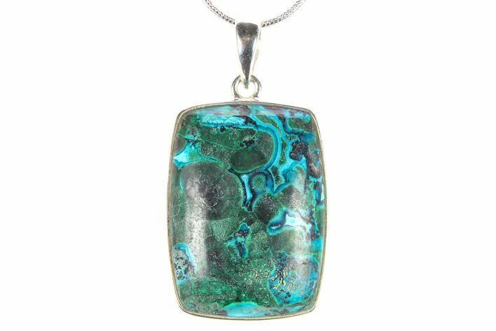 Vibrant Malachite & Chrysocolla Pendant - Sterling Silver #278675